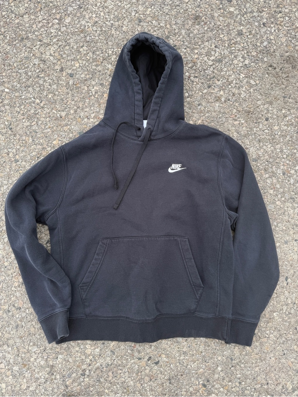 Black Nike Hoodie with White Nike Swoosh
Size Medium